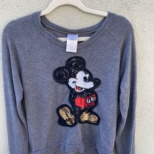 Long sleeve grey Mickey Mouse sweater